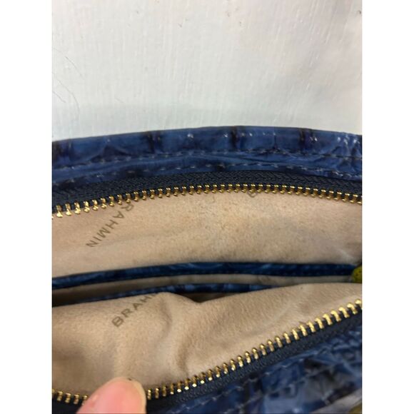 Brahmin Blue Green Croc crossbody 24\